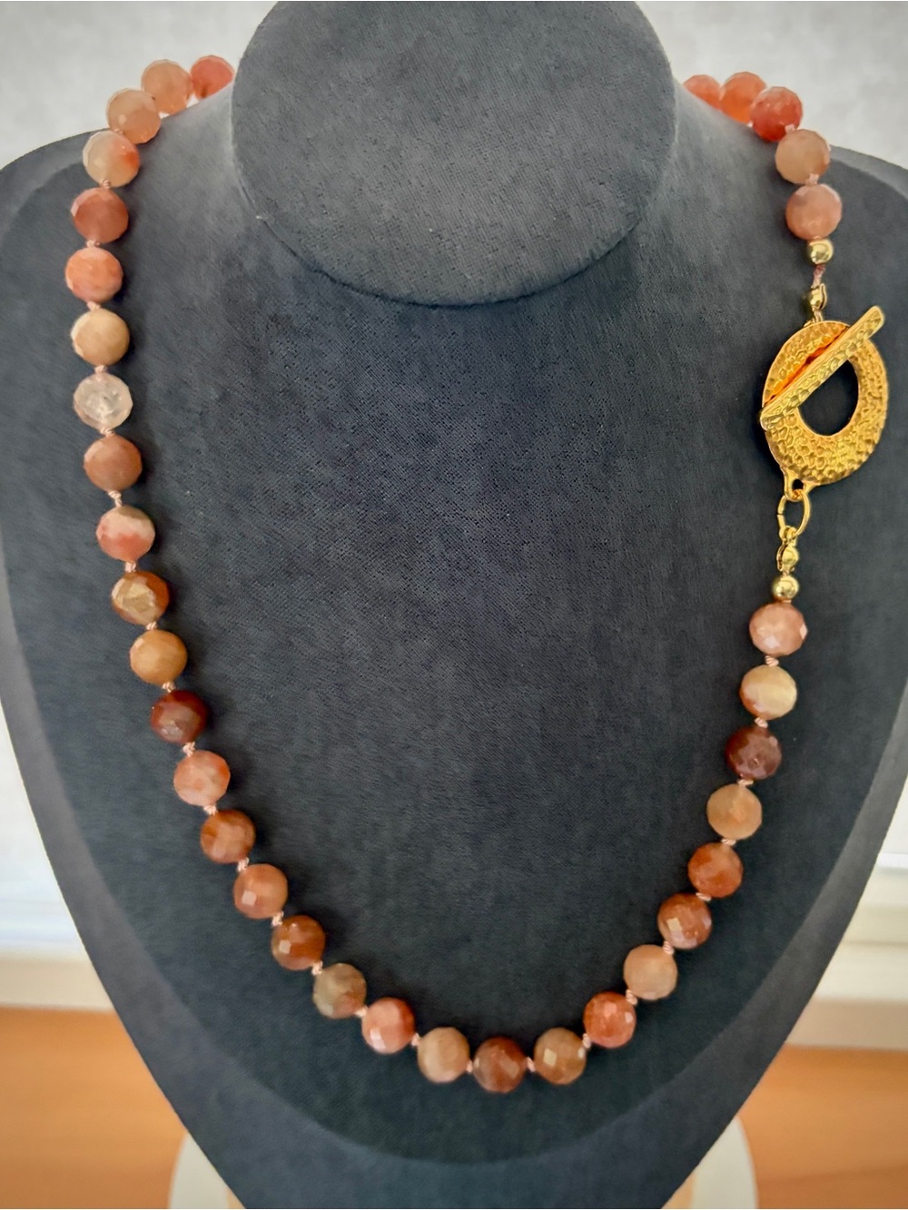 Yellow Orange Fire Agate Handcrafted Beaded Necklace